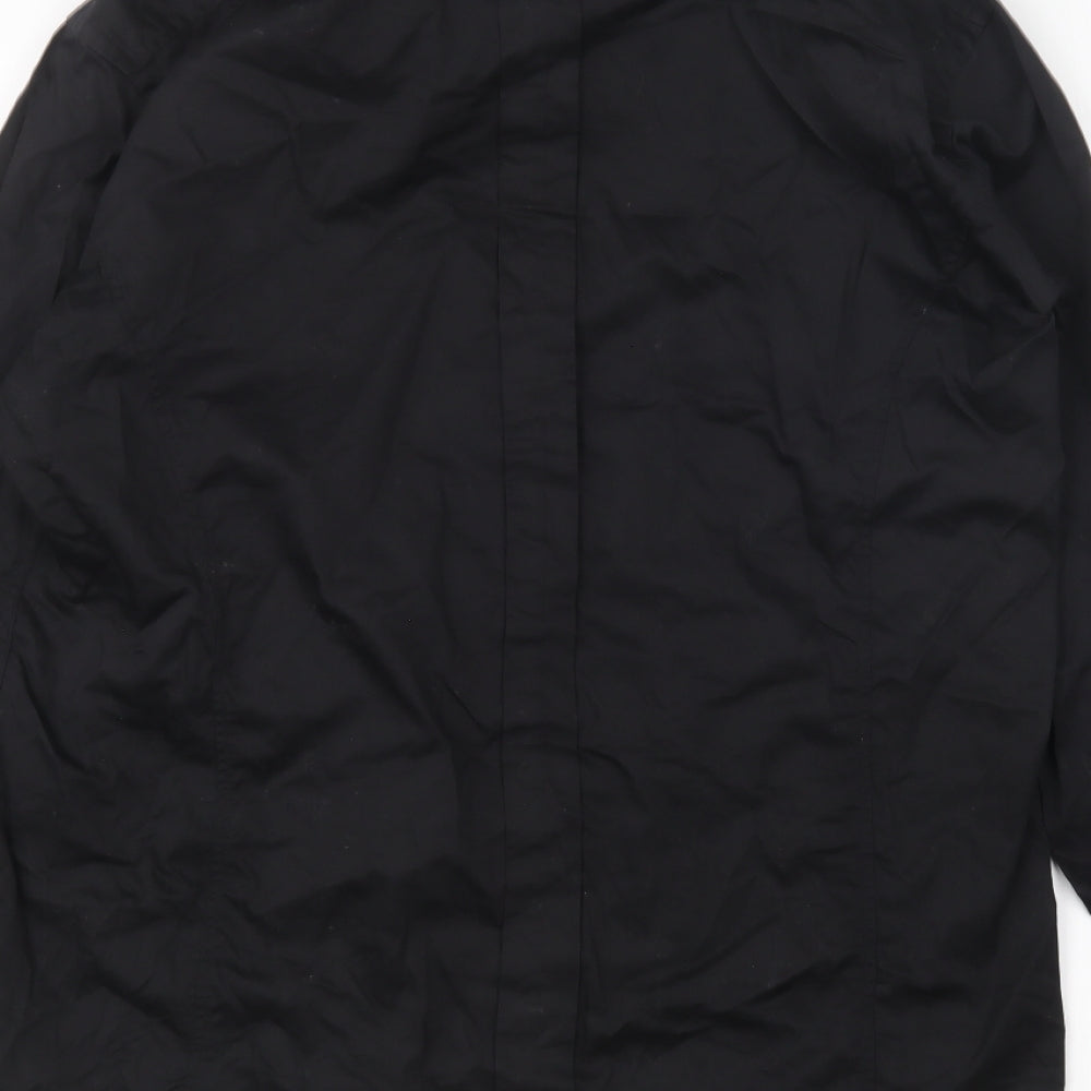 Claudio Lugli Mens Black Cotton Button-Up Size XL Collared Button