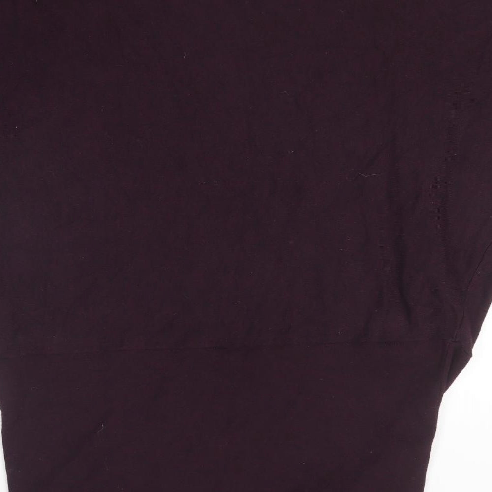 Phase Eight Womens Purple Viscose Jumper Dress Size M Round Neck Pullover - Batwing sleeve