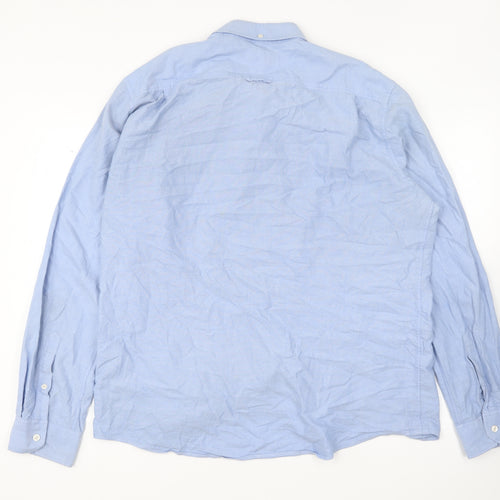 Jack Wills Mens Blue Cotton Button-Up Size XL Collared Button