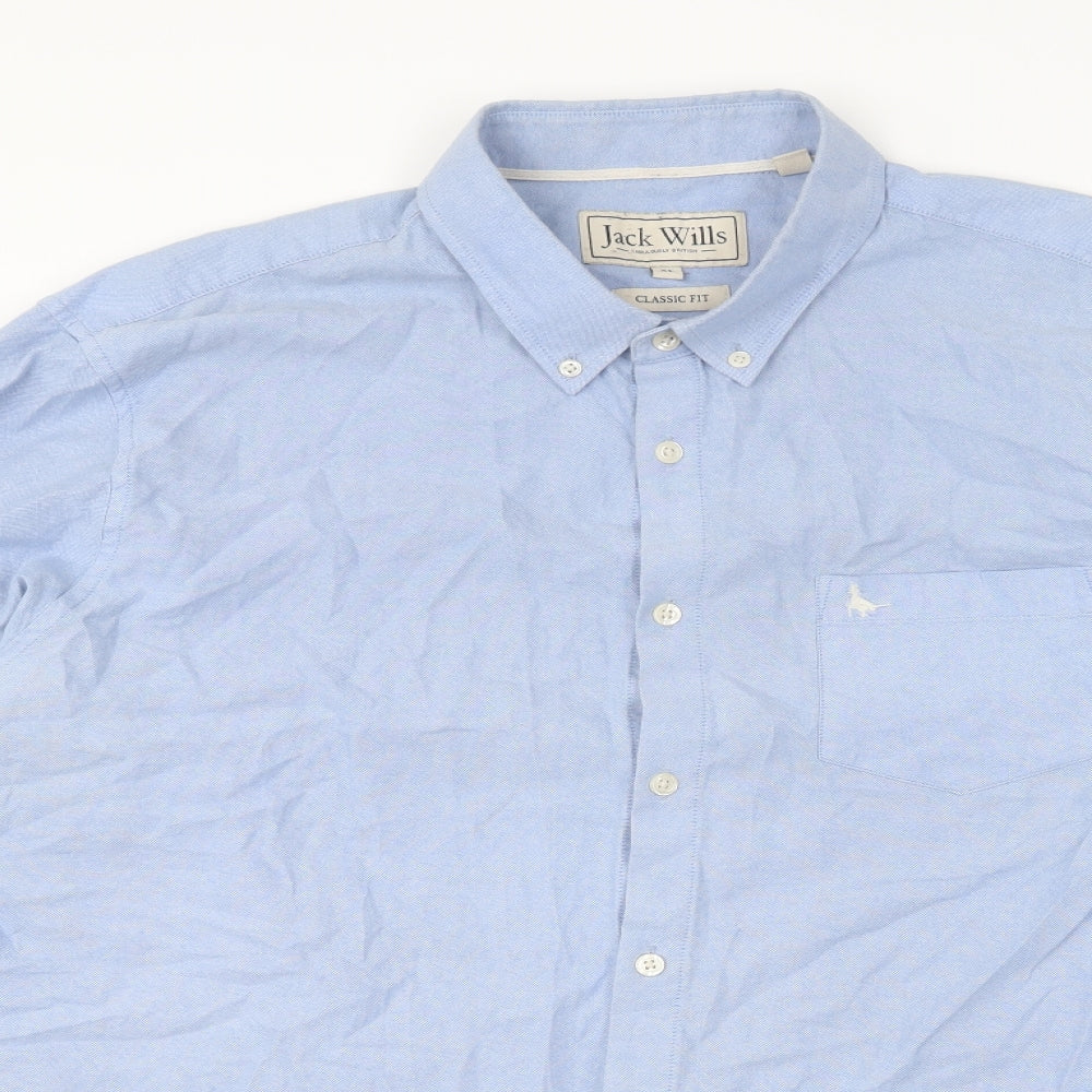 Jack Wills Mens Blue Cotton Button-Up Size XL Collared Button