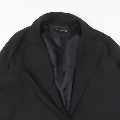 PRETTYLITTLETHING Womens Black Jacket Blazer Size 12 Button