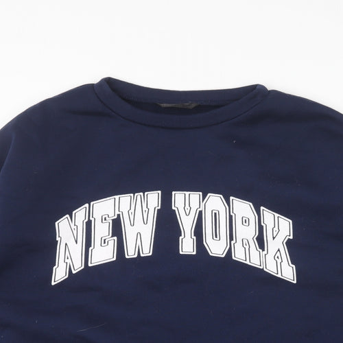 SheIn Womens Blue Polyester Pullover Sweatshirt Size M Pullover - New York