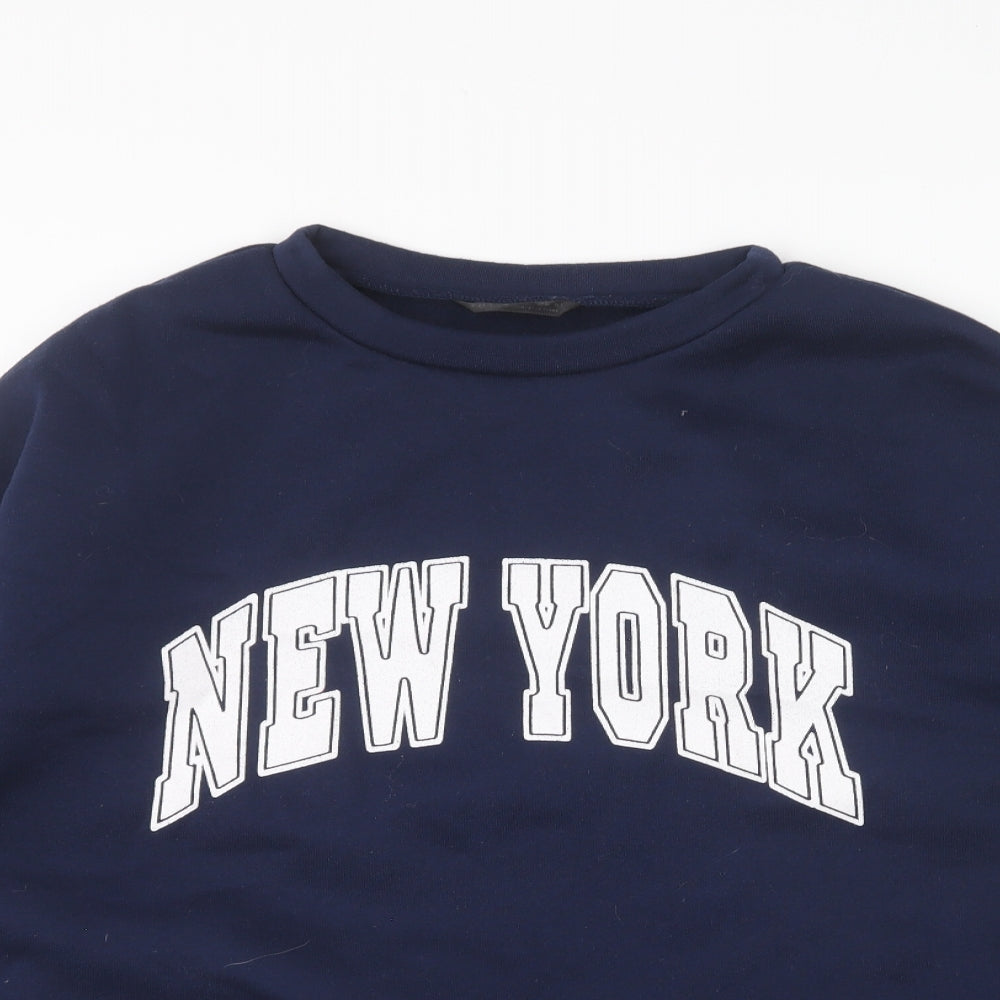 SheIn Womens Blue Polyester Pullover Sweatshirt Size M Pullover - New York