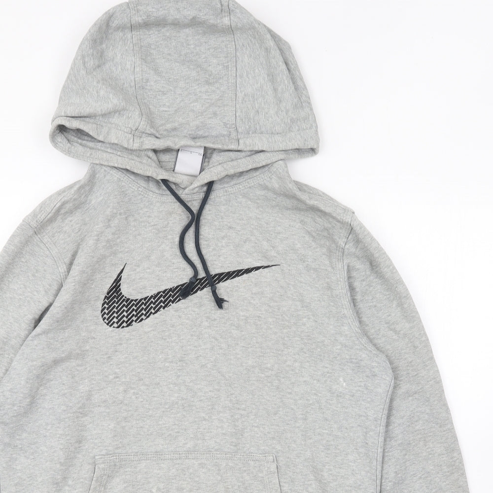 Nike Mens Grey Cotton Pullover Hoodie Size S