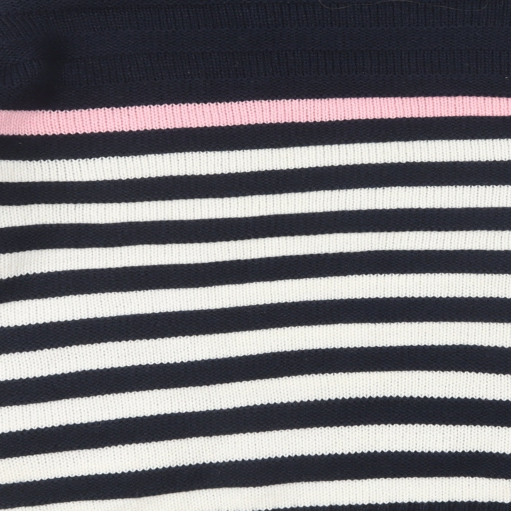NEXT Womens Blue Round Neck Striped Acrylic Pullover Jumper Size XL