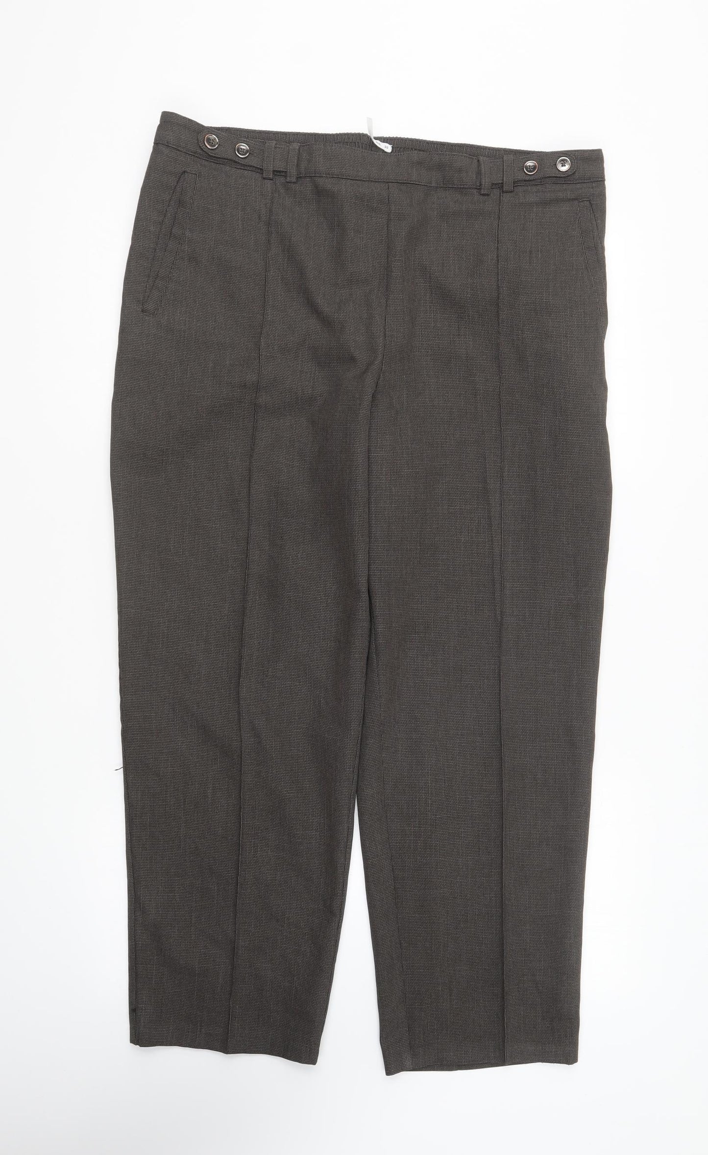 Marks and Spencer Womens Brown Polyester Trousers Size 18 L25 in Regular