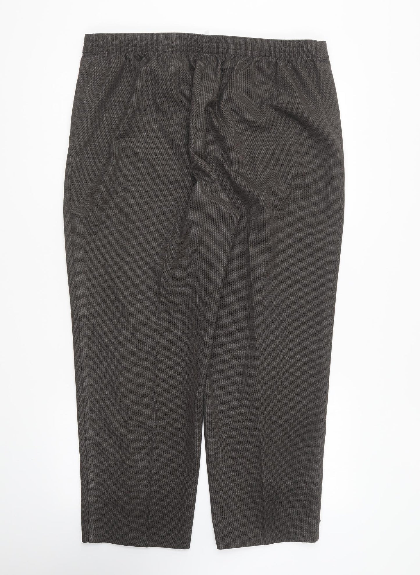 Marks and Spencer Womens Brown Polyester Trousers Size 18 L25 in Regular