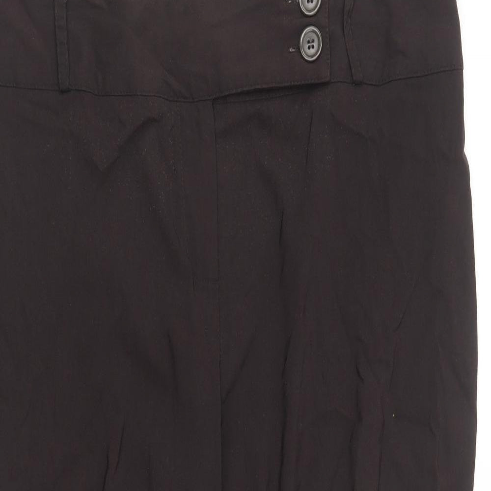 Dorothy Perkins Womens Brown Viscose Cropped Trousers Size 16 L21 in Regular Button