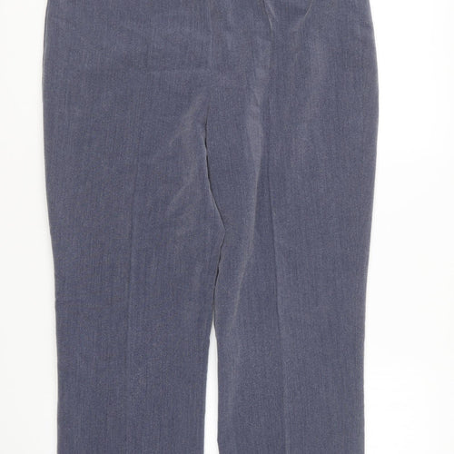 Bonmarché Womens Blue Polyester Trousers Size 12 L27 in Regular
