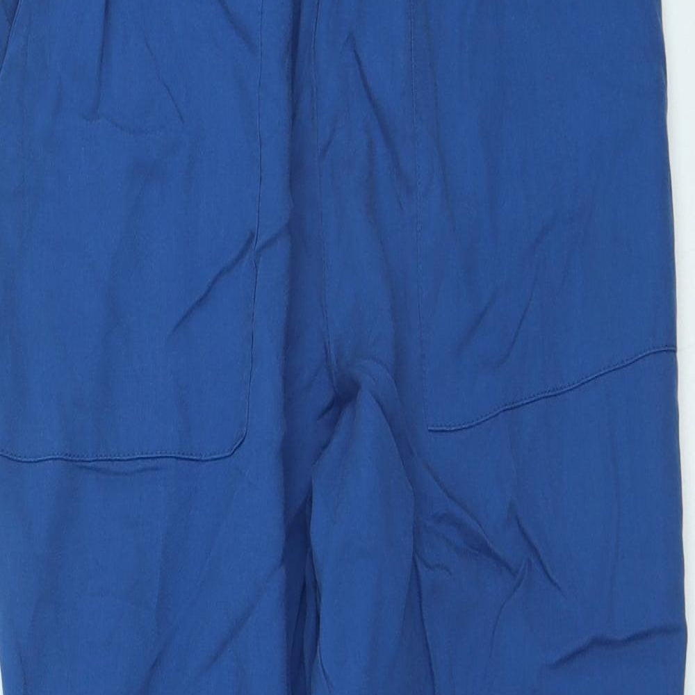 H&M Womens Blue Lyocell Trousers Size 4 L25 in Regular