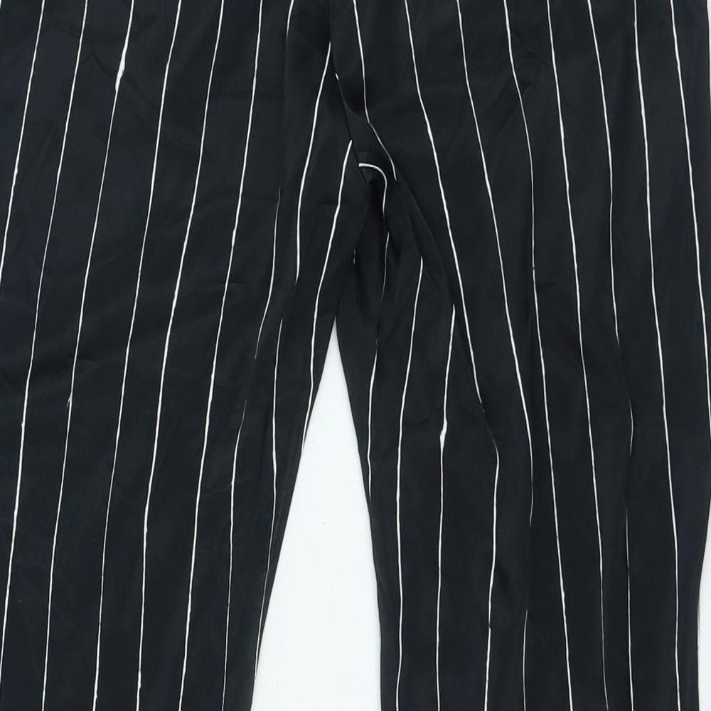DKNY Womens Black Striped Viscose Trousers Size 32 in L29 in Regular Zip