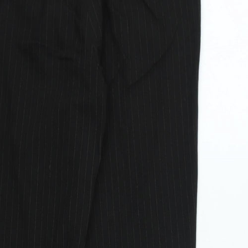 Antoni & Alison Womens Black Striped Cotton Trousers Size 34 in L27 in Regular Zip
