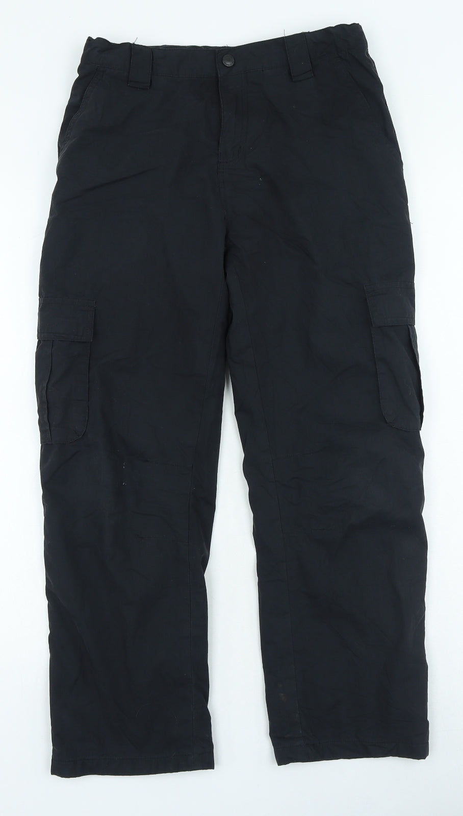 Mountain Warehouse Boys Black Polyester Cargo Trousers Size 11-12 Years Regular Zip