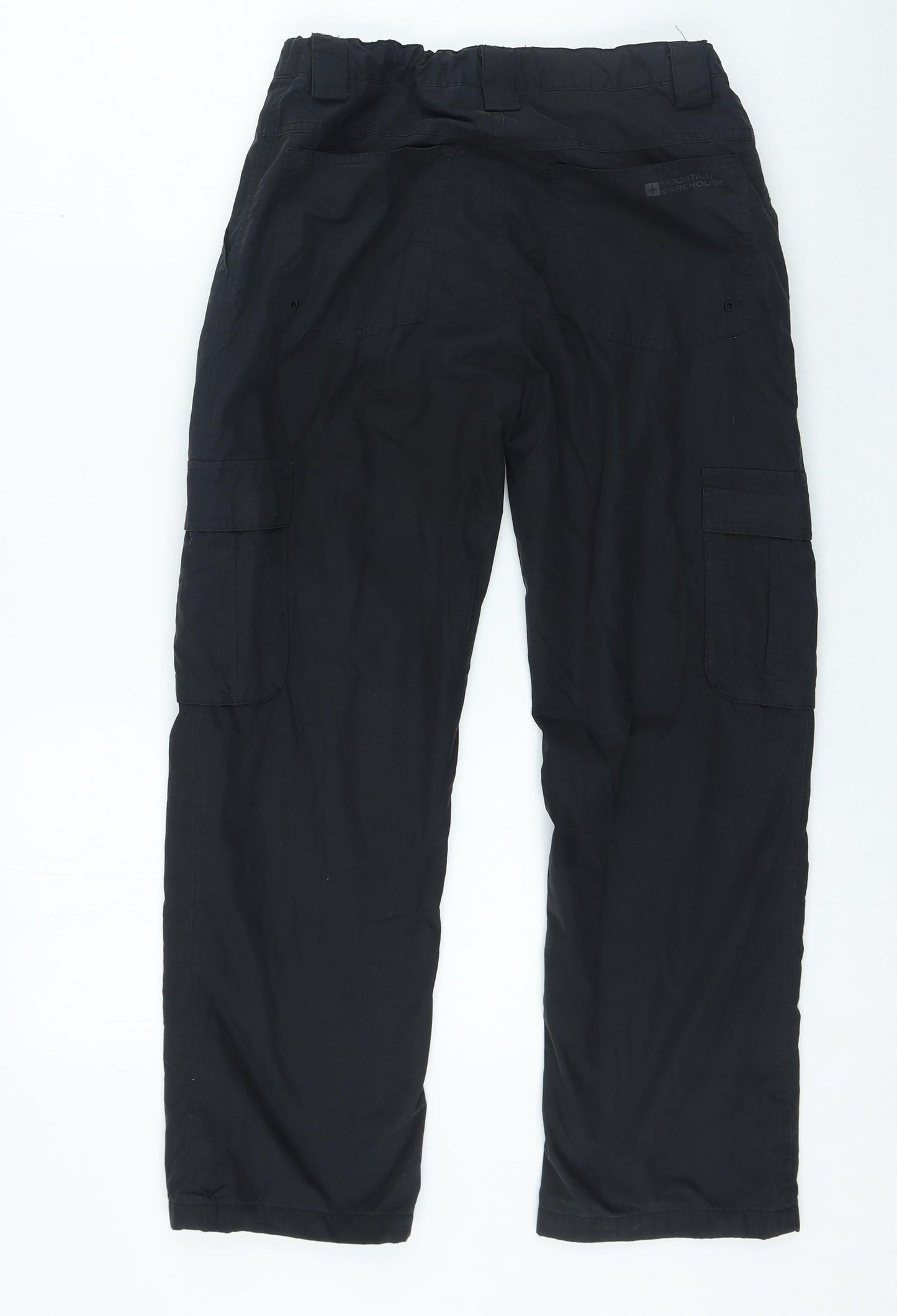 Mountain Warehouse Boys Black Polyester Cargo Trousers Size 11-12 Years Regular Zip