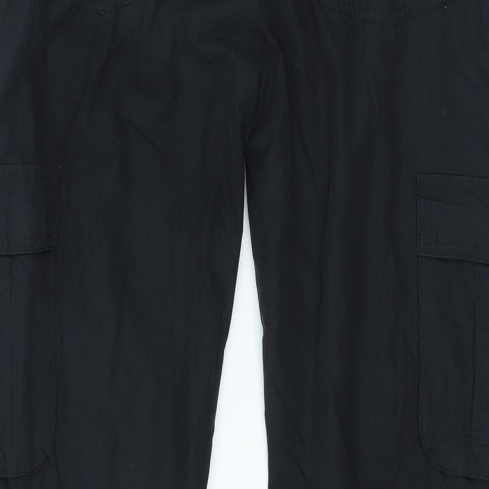 Mountain Warehouse Boys Black Polyester Cargo Trousers Size 11-12 Years Regular Zip