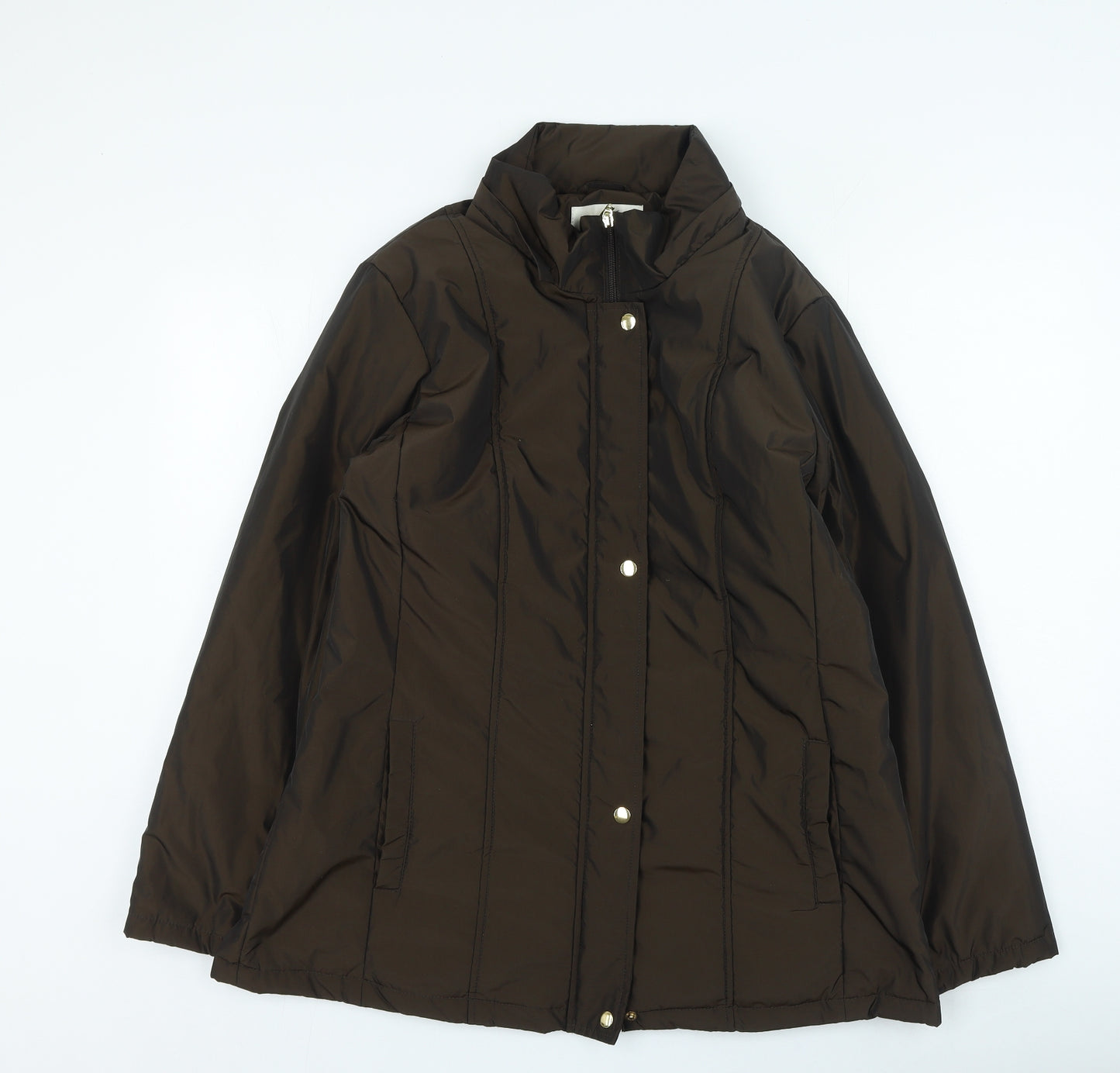 EWM Womens Brown Rain Coat Coat Size 18 Zip