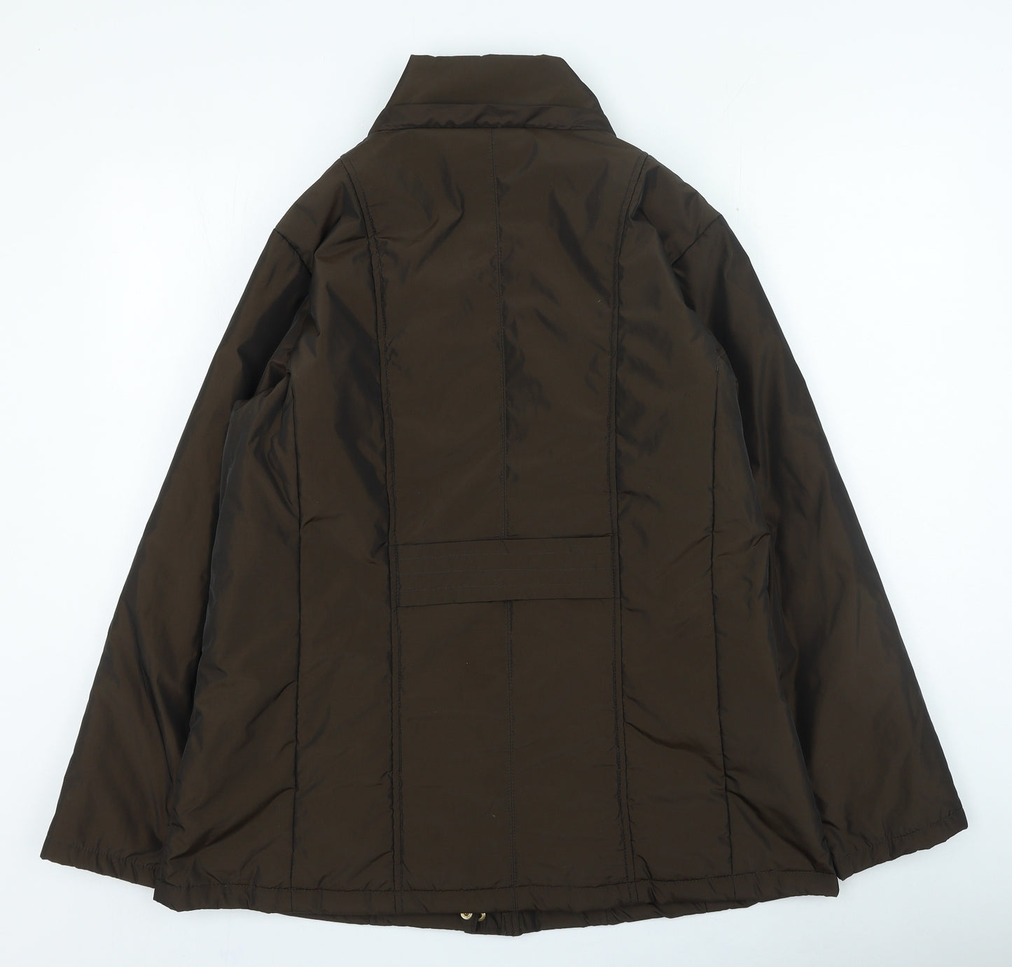 EWM Womens Brown Rain Coat Coat Size 18 Zip