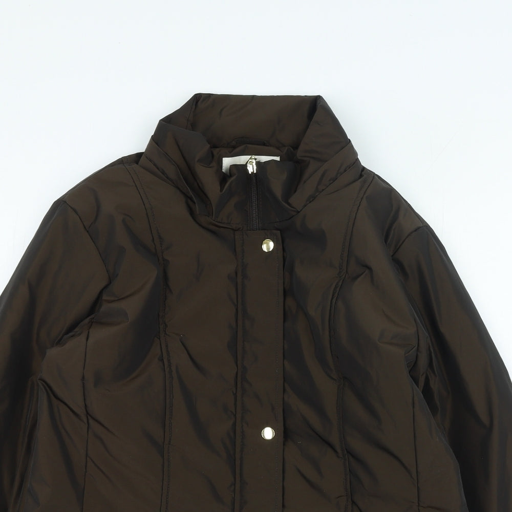 EWM Womens Brown Rain Coat Coat Size 18 Zip