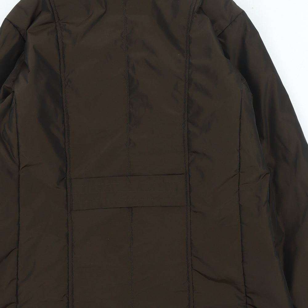 EWM Womens Brown Rain Coat Coat Size 18 Zip
