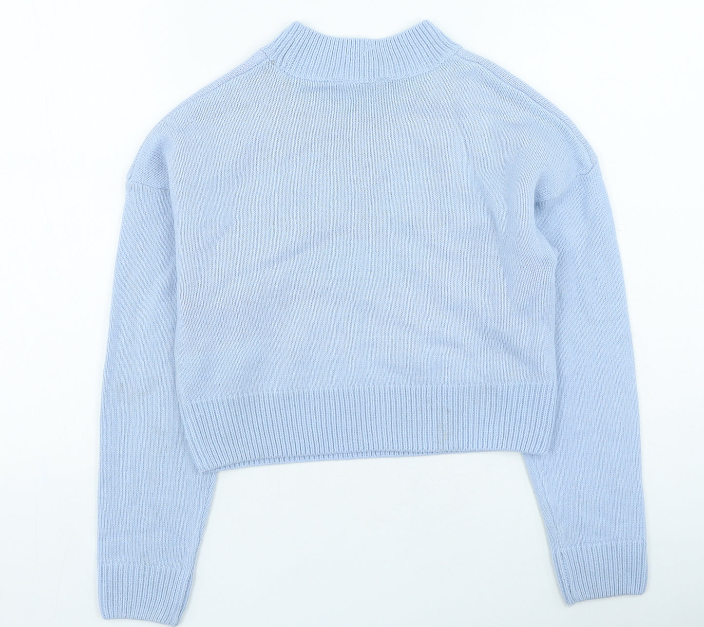 New Look Girls Blue Round Neck Acrylic Pullover Jumper Size 12-13 Years Pullover - Flamingo