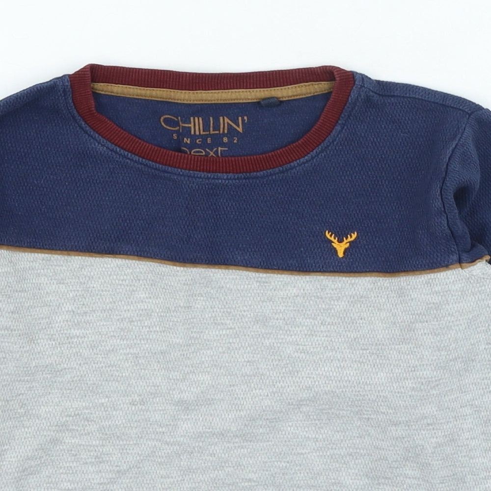 NEXT Boys Multicoloured Cotton Basic Casual Size 10 Years Round Neck Pullover