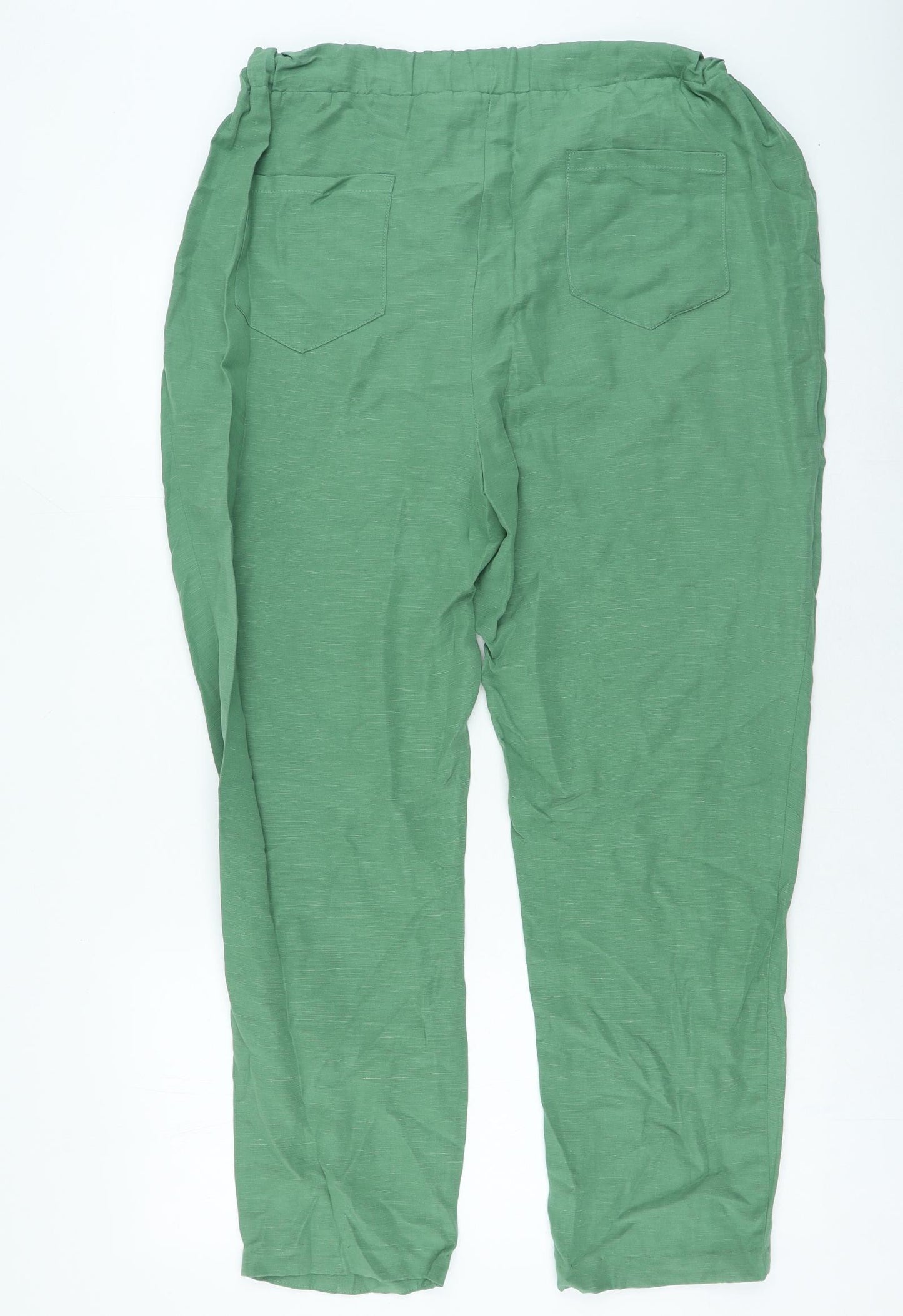 Gallery Womens Green Cotton Jogger Trousers Size M L25 in Regular Drawstring