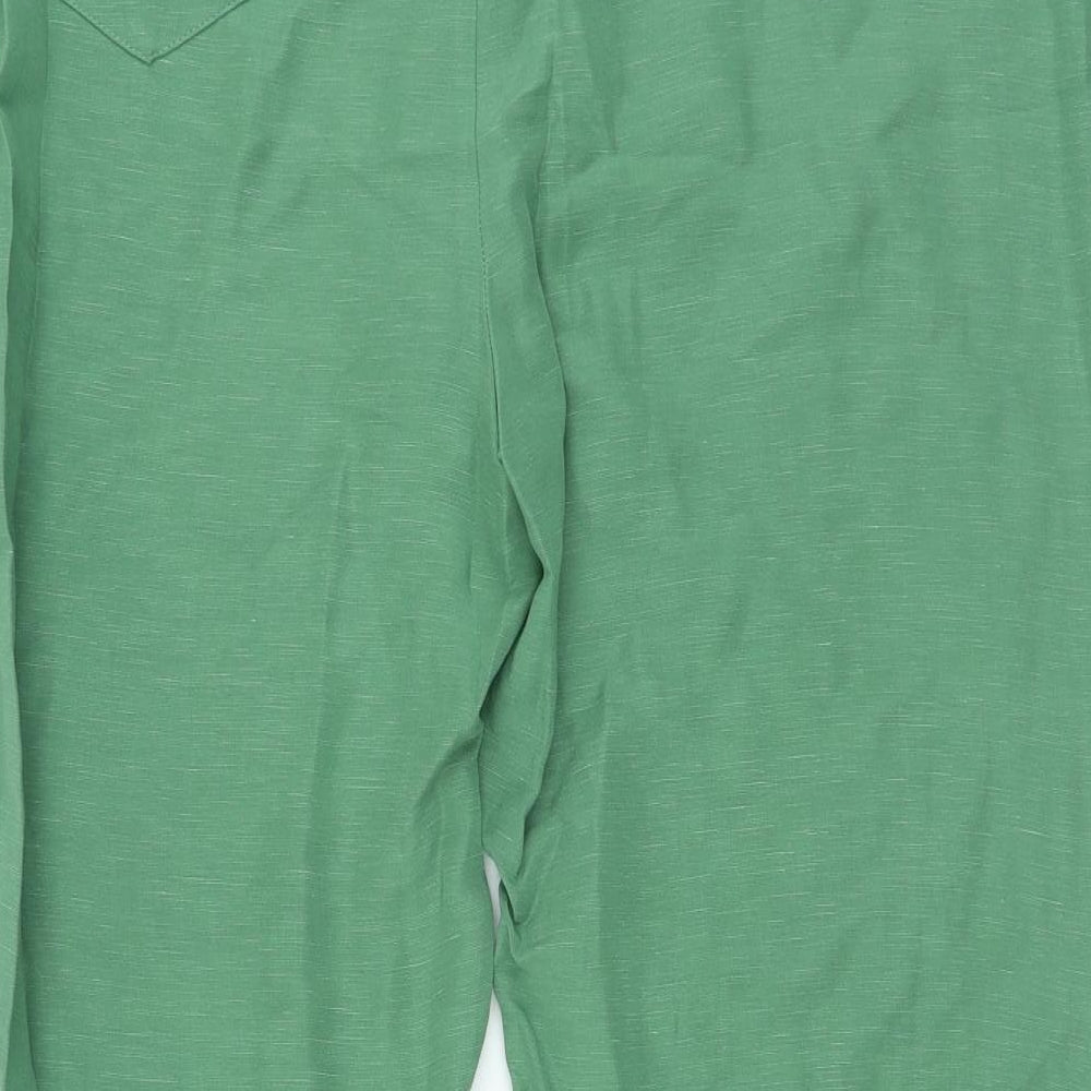 Gallery Womens Green Cotton Jogger Trousers Size M L25 in Regular Drawstring