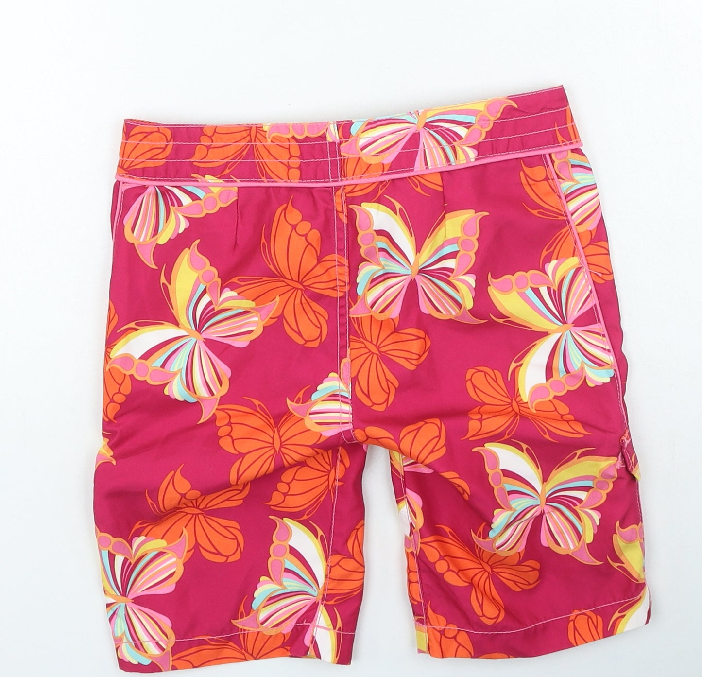 Gap Boys Pink Floral Polyester Cargo Shorts Size 8 Years Regular Drawstring - Swim Shorts