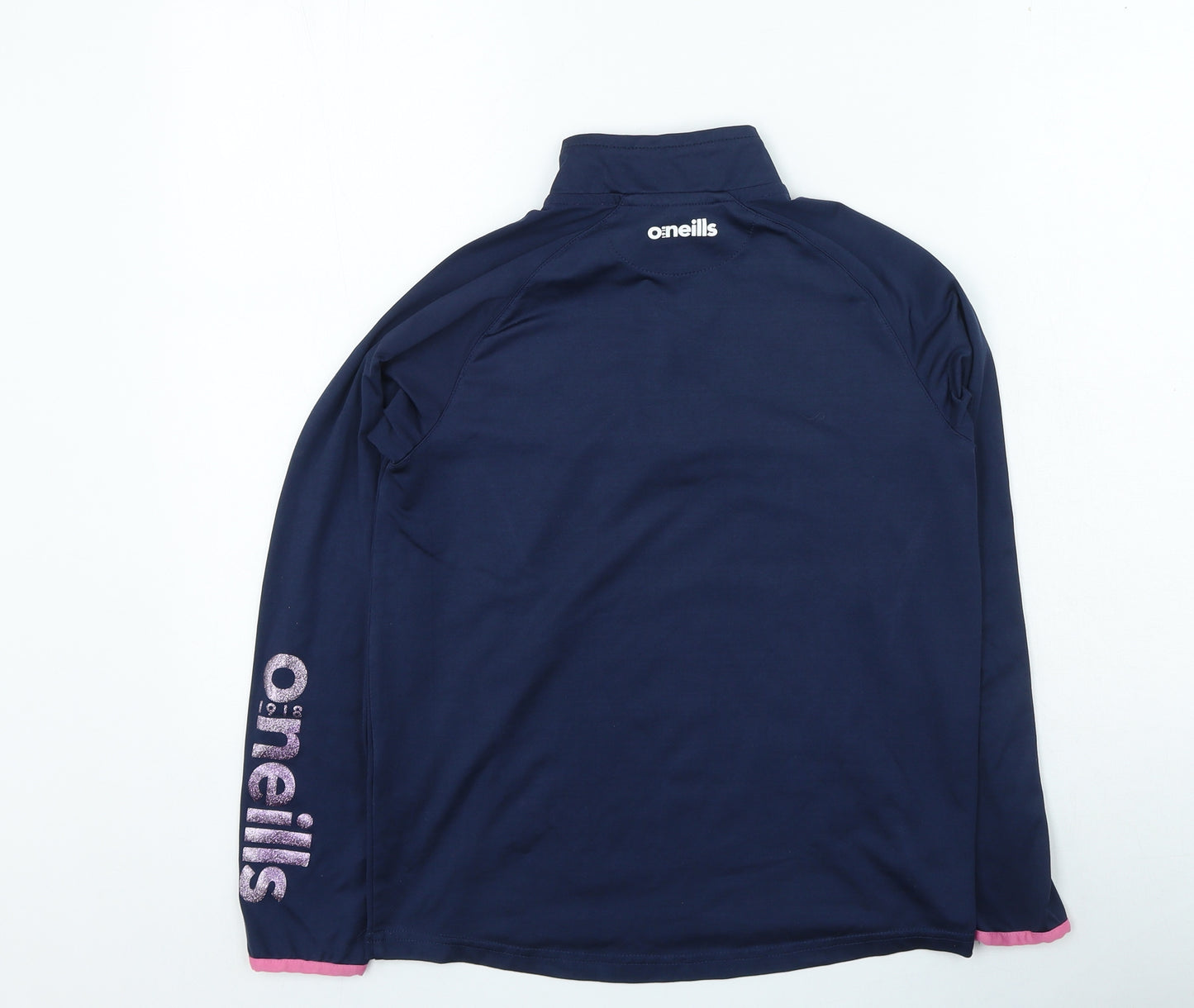 o'neills Girls Blue High Neck Polyester Pullover Jumper Size 10-11 Years Zip