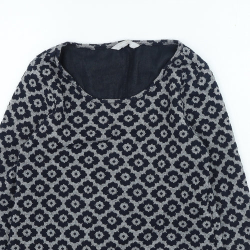 Red Herring Womens Blue Round Neck Floral Polyester Pullover Jumper Size 10