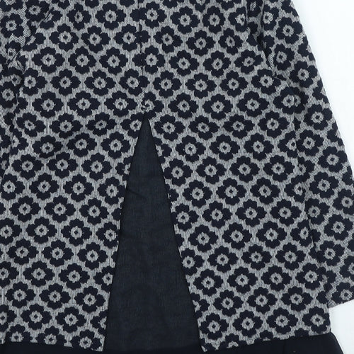 Red Herring Womens Blue Round Neck Floral Polyester Pullover Jumper Size 10