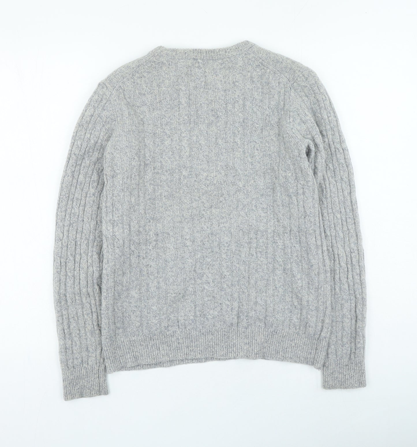 Jack Wills Womens Grey Round Neck Wool Pullover Jumper Size 14