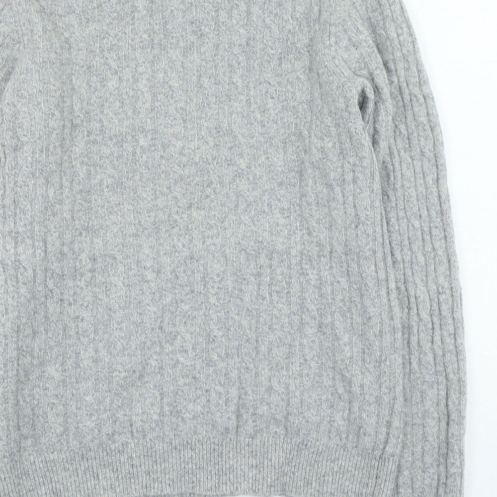 Jack Wills Womens Grey Round Neck Wool Pullover Jumper Size 14