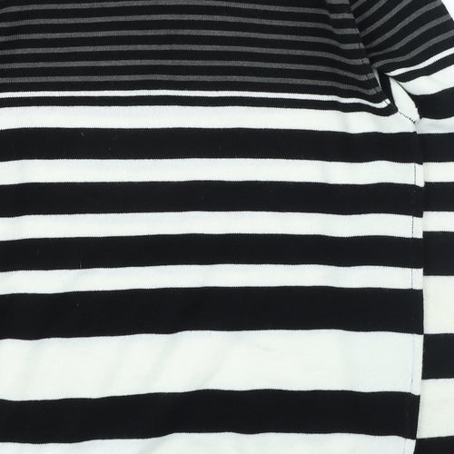 Primark Womens Black Round Neck Striped Acrylic Pullover Jumper Size S