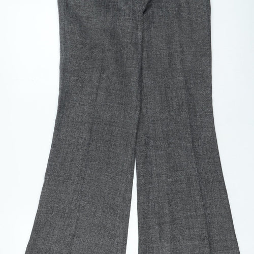 Hennes Womens Grey Polyester Trousers Size 38 in L27 in Regular Zip