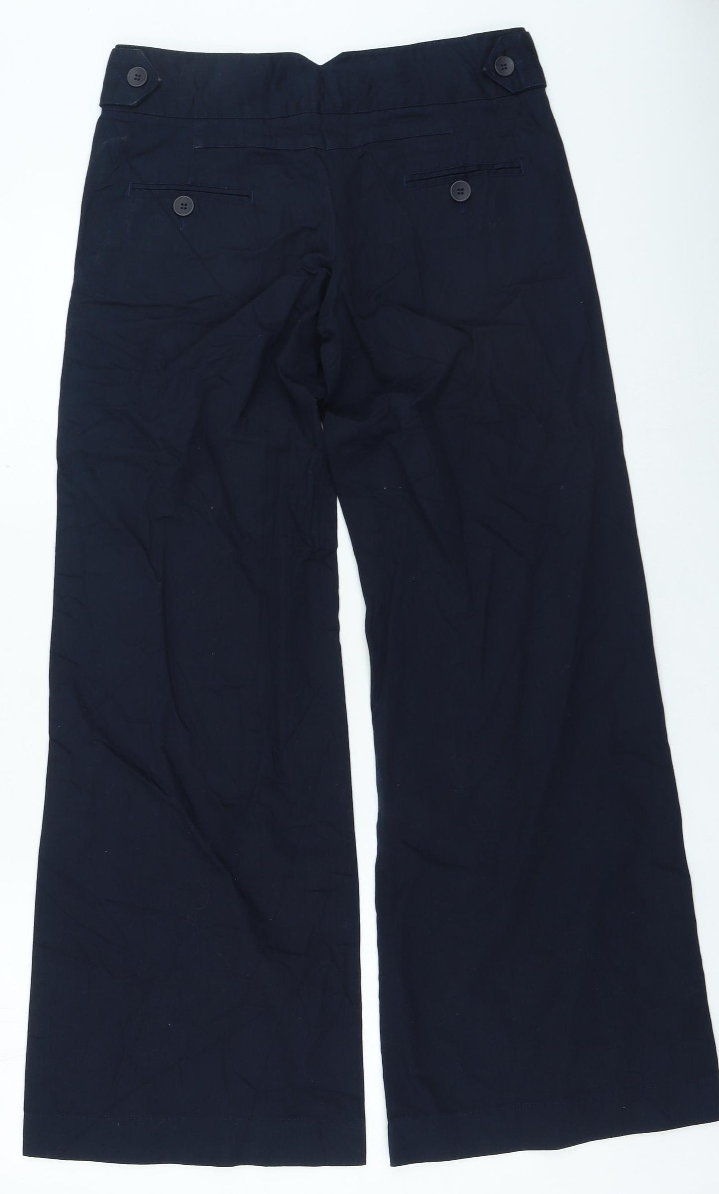 Topshop Womens Blue Cotton Trousers Size 10 L26 in Regular Zip