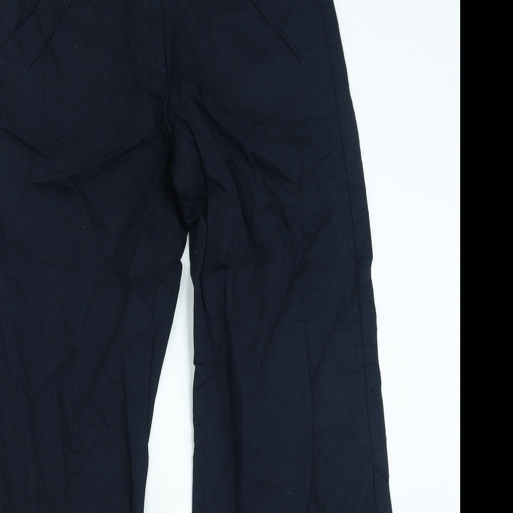 Topshop Womens Blue Cotton Trousers Size 10 L26 in Regular Zip