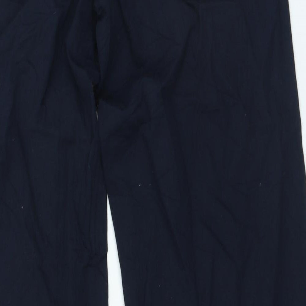 Topshop Womens Blue Cotton Trousers Size 10 L26 in Regular Zip