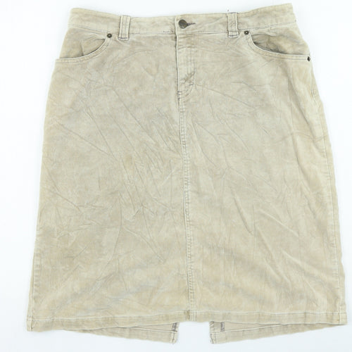 Divided Womens Beige Cotton Straight & Pencil Skirt Size 40 in Zip
