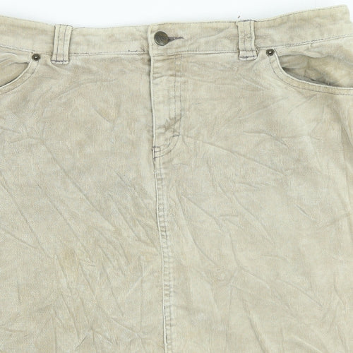 Divided Womens Beige Cotton Straight & Pencil Skirt Size 40 in Zip