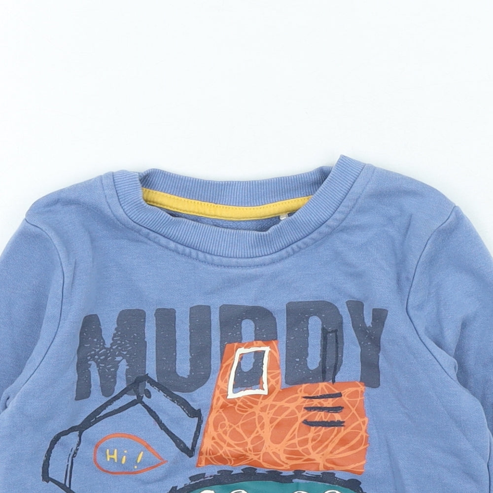 George Boys Blue Cotton Pullover Sweatshirt Size 3-4 Years Pullover - Muddy Squad