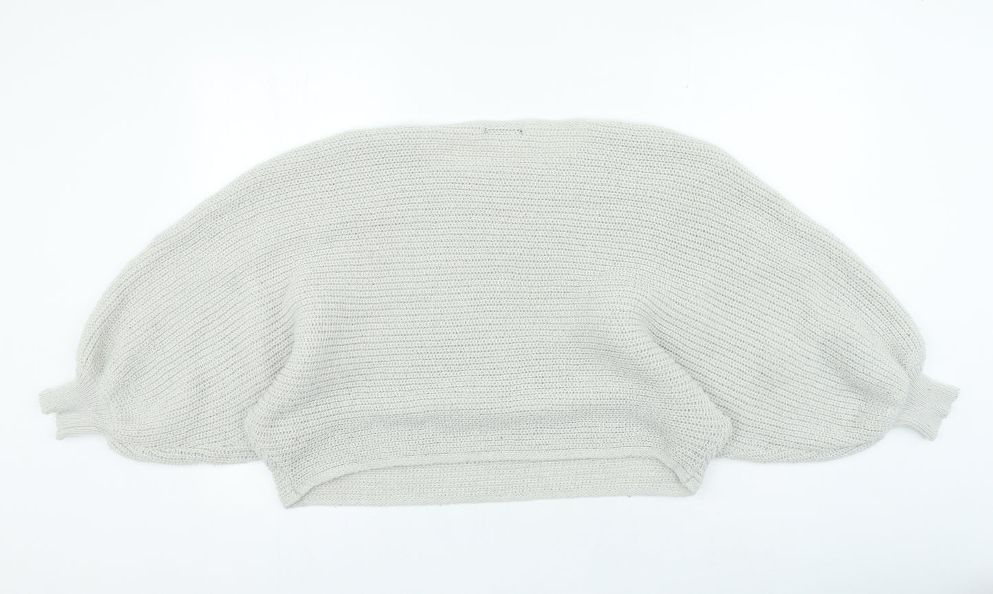 SheIn Womens Grey Round Neck Polyester Pullover Jumper Size M