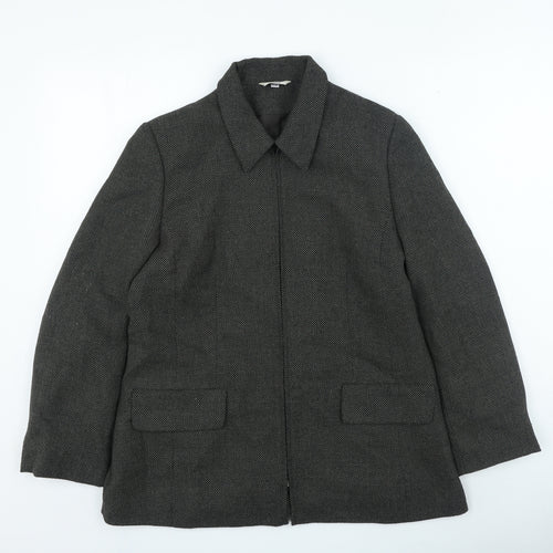 Klass Womens Grey Jacket Size 14 Zip