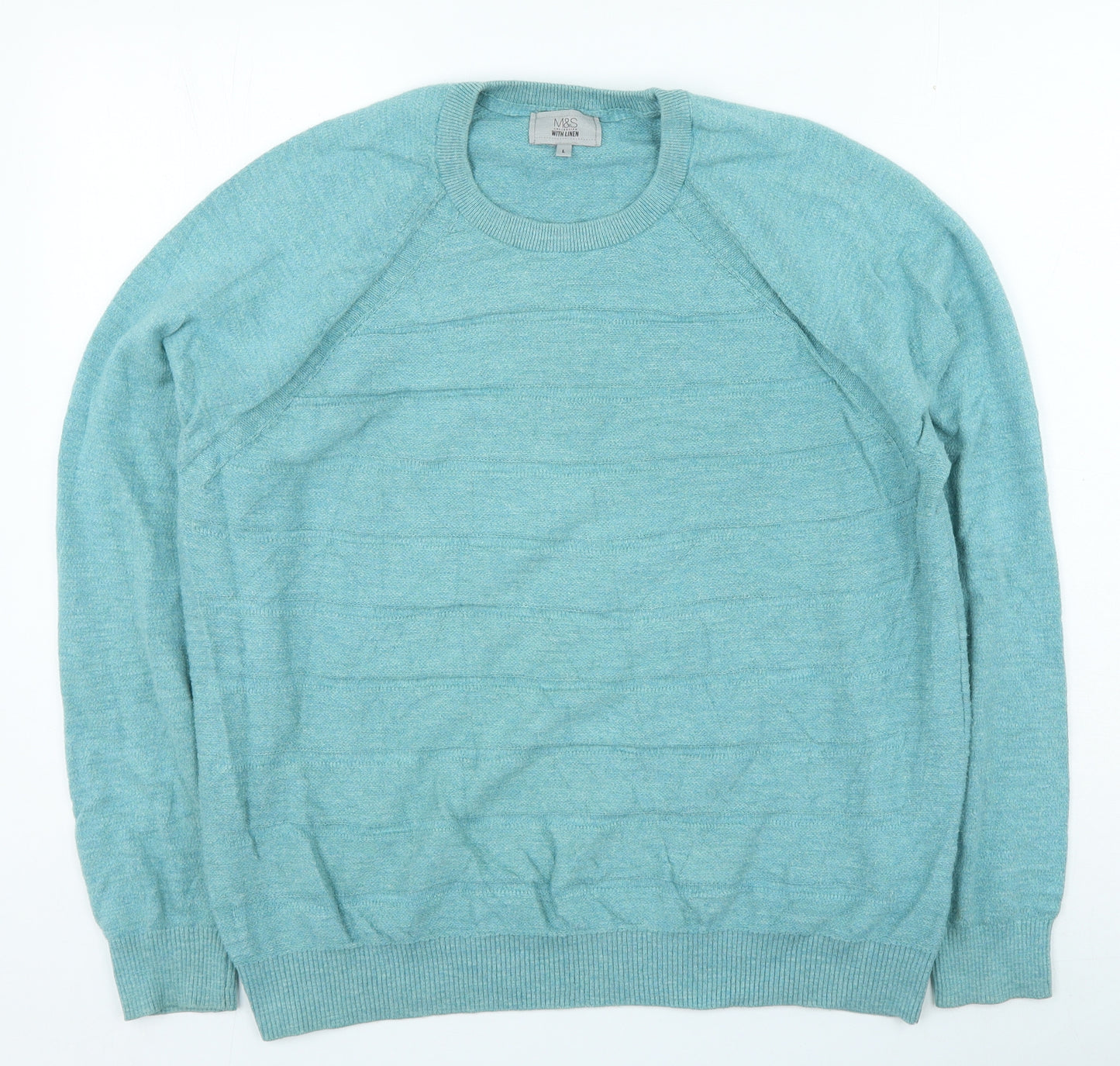 Marks and Spencer Mens Blue Cotton Pullover Sweatshirt Size L