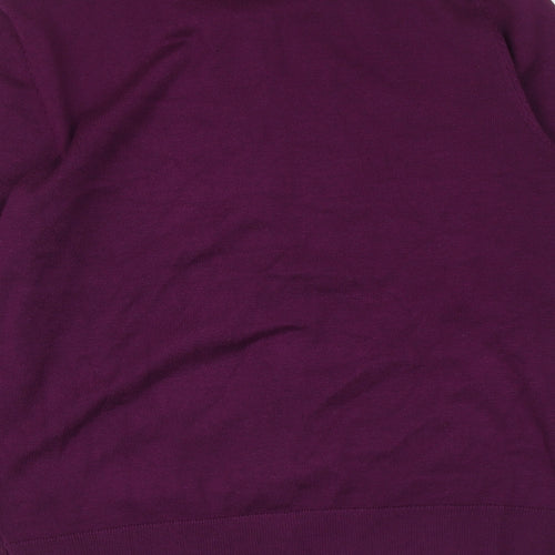Cable & Gauge Womens Purple Round Neck Viscose Cardigan Jumper Size L