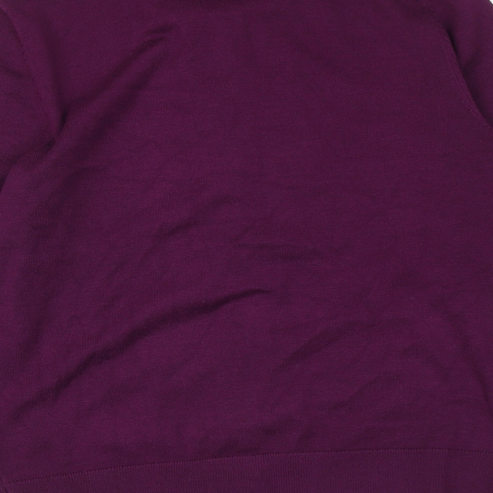 Cable & Gauge Womens Purple Round Neck Viscose Cardigan Jumper Size L