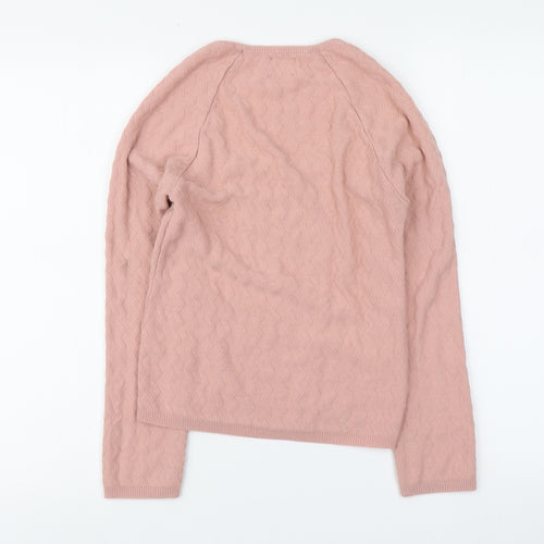 ASOS Womens Pink Square Neck Acrylic Pullover Jumper Size 8