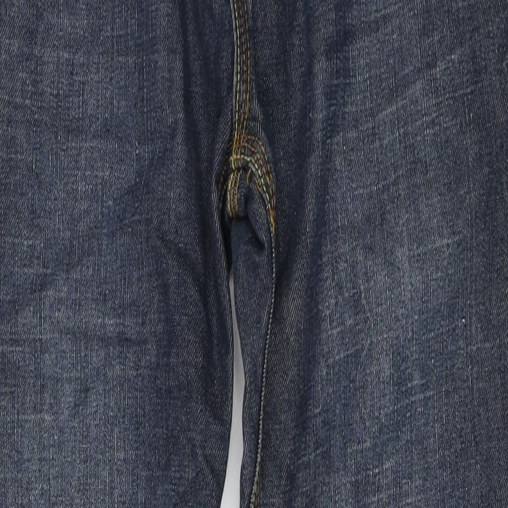 French Connection Mens Blue Cotton Straight Jeans Size 30 in L30 in Regular Button