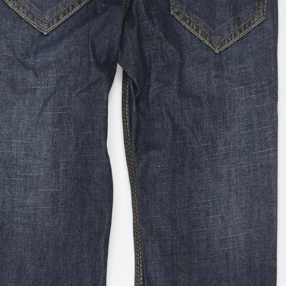 French Connection Mens Blue Cotton Straight Jeans Size 30 in L30 in Regular Button