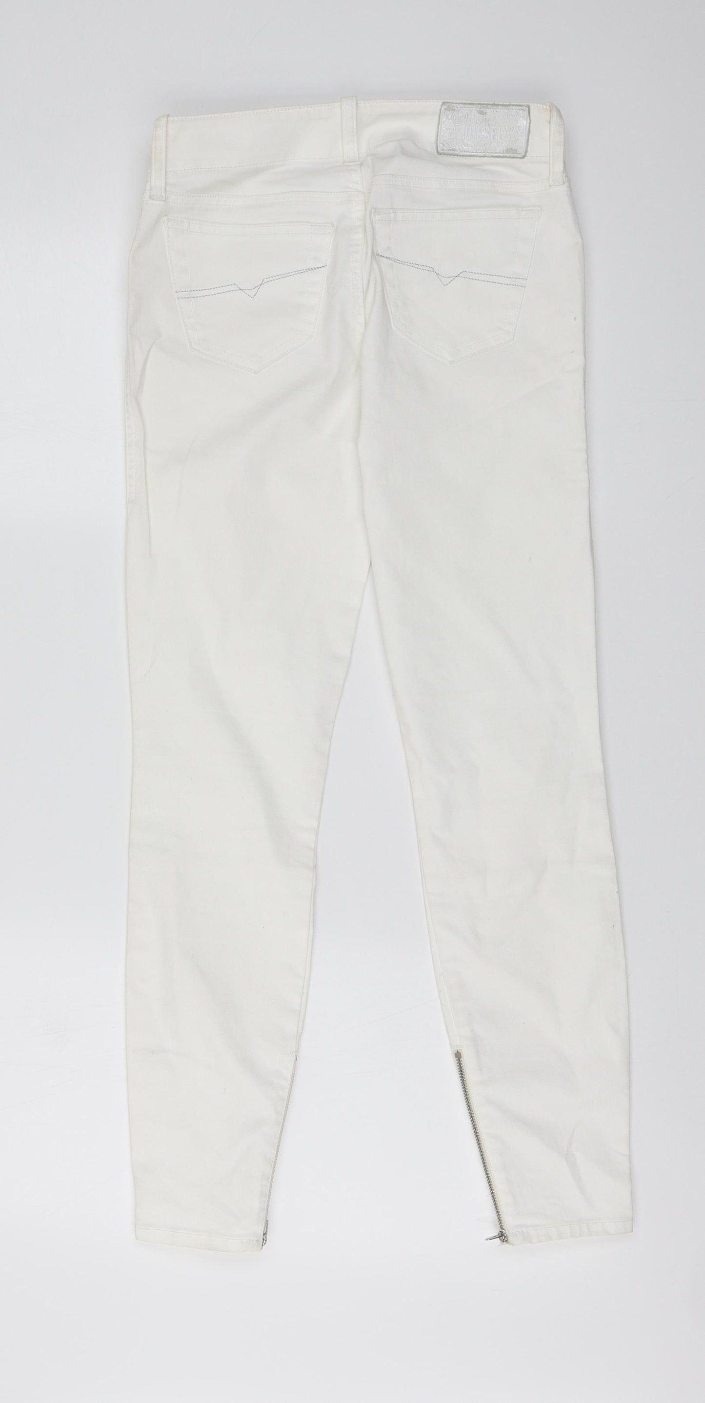 Diesel Womens White Cotton Skinny Jeans Size 25 in L28 in Regular Button